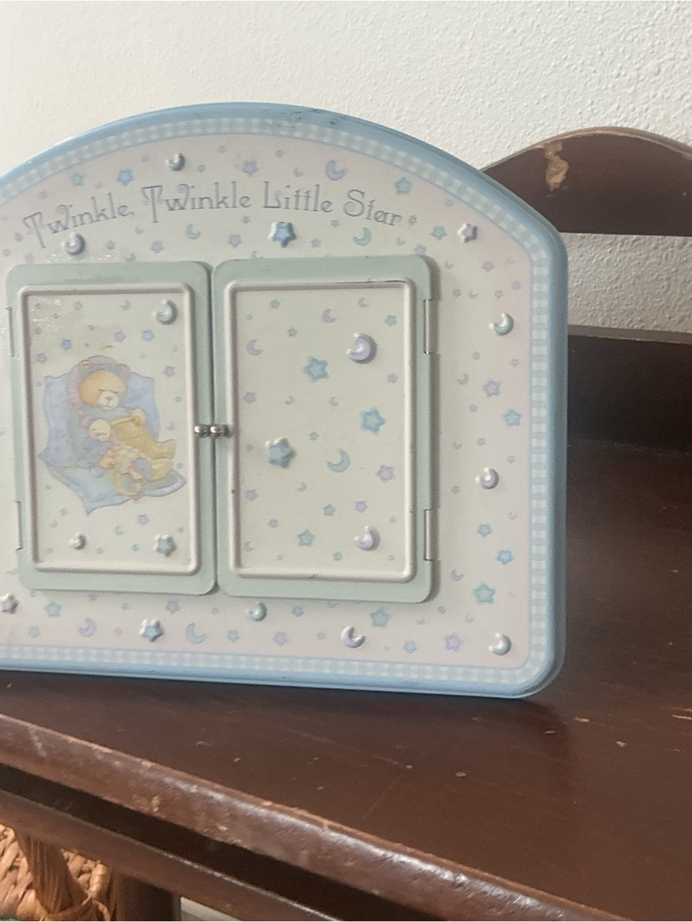 Vintage Twinkle Twinkle Little Star Blue Nursery picture frame Eden toys rare - Picture 2 of 14